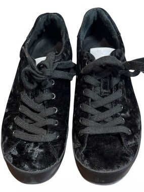 Rag & Bone RB1 Crushed Velvet Platform Sneakers Black US 6 EU 36 Orig $325
